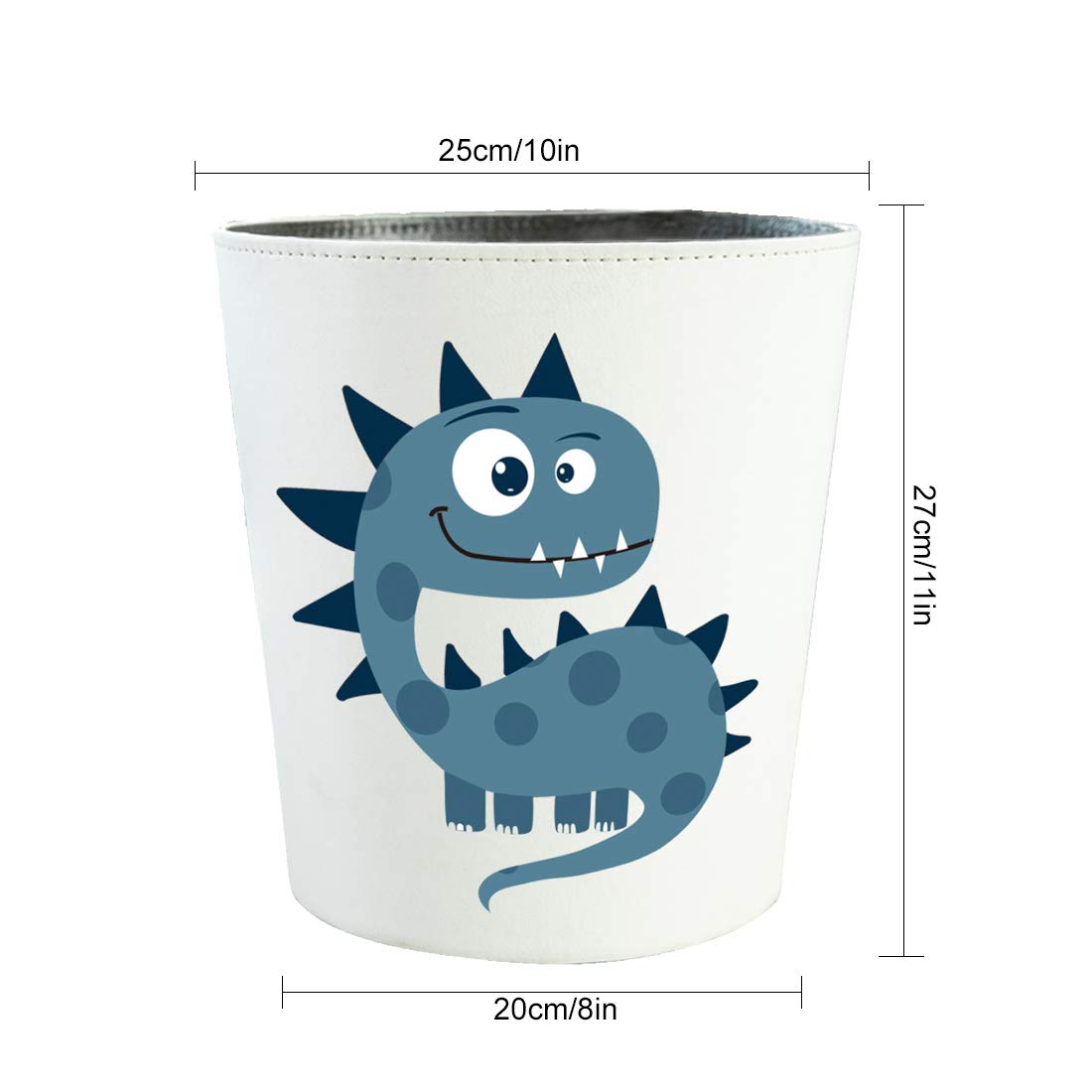 10L PU Leather Dinosaur Trash Can for Home