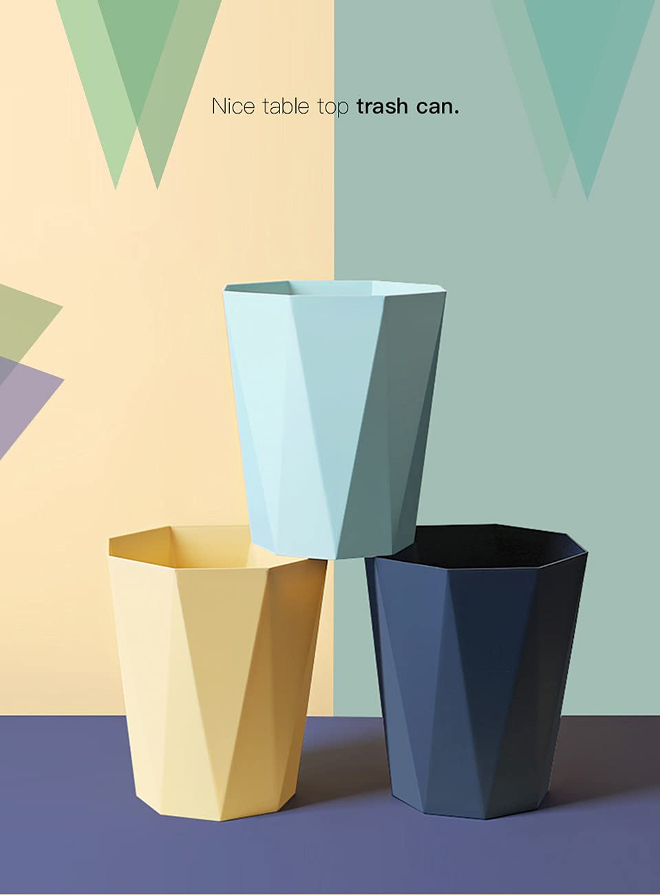 Zentto Polygon Small Trash Can Mustard Yellow