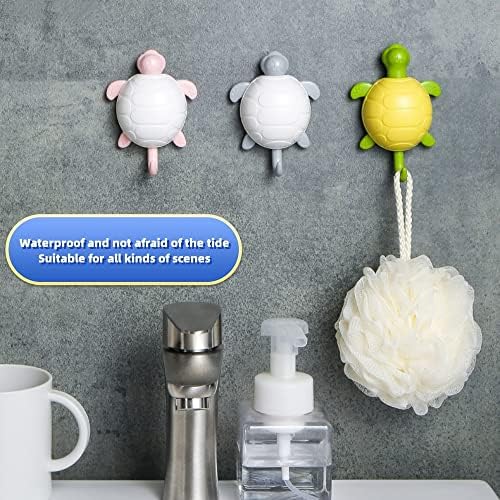 3PCS Cute Sea Turtle Wall Hooks with Gravity Pop-Up Design