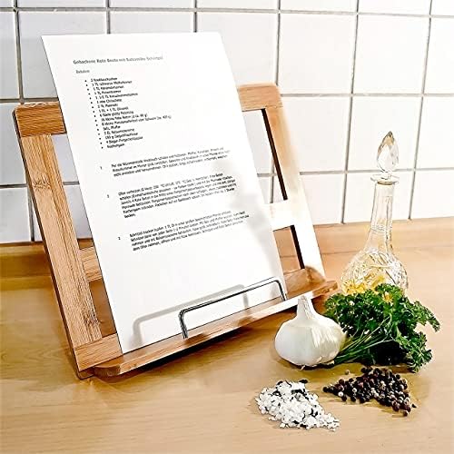 Relaxdays Bamboo Cookbook Holder Adjustable 3 Angles Brown