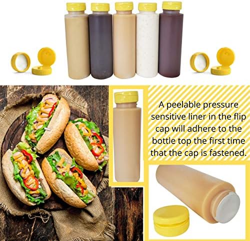 8oz HDPE Squeeze Bottles with Flip Top Caps Pack of 10