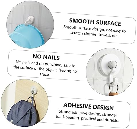 Cabilock 3Pcs Adhesive Door Hooks for Bathroom Kitchen 1