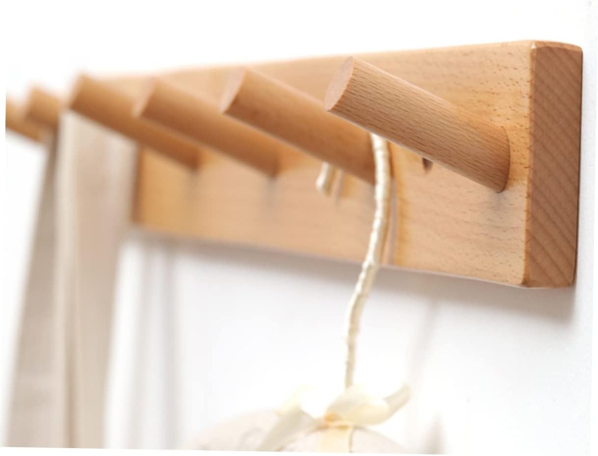 Wooden Wall Hooks for Clothes and Hats Sturdy Design