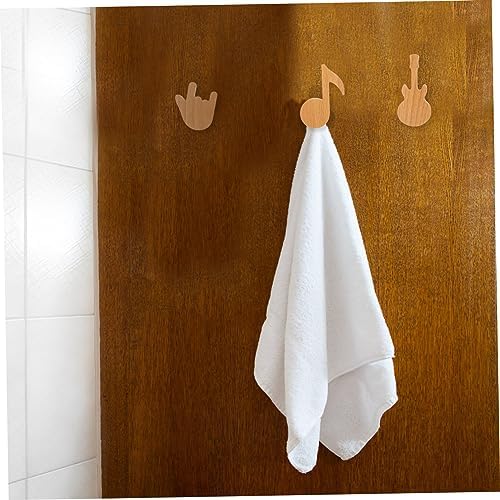 3Pcs Wall Mounted Wood Hooks for Hats Keys and Clothes