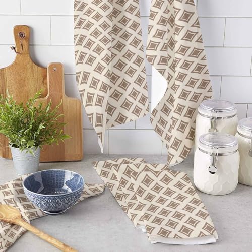 ZOE GARDEN Geometric Kitchen Towels 4-Pack 18x28 Quick Dry Absorbent