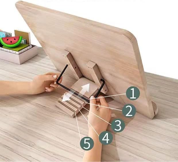 Adjustable Wooden Book Stand for Reading and Cooking