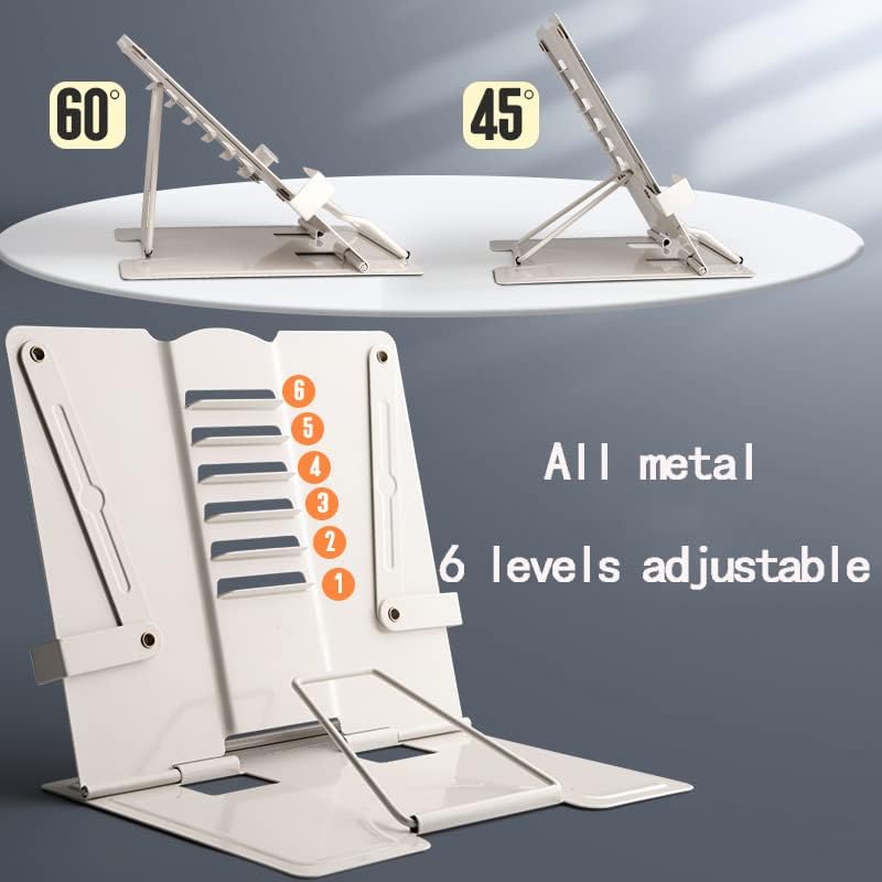 Adjustable Metal Cookbook Reading Stand for Home Office Kitchen