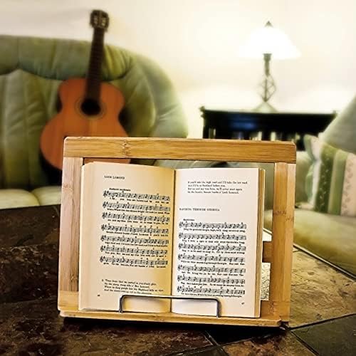 Relaxdays Bamboo Cookbook Holder Adjustable 3 Angles Brown
