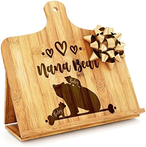 LUXTOMI Engraved Nana Bear Cookbook Stand
