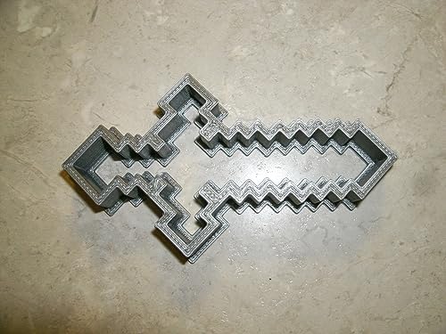 BLOCK ADVENTURE VIDEO GAME SWORD Cookie Cutter