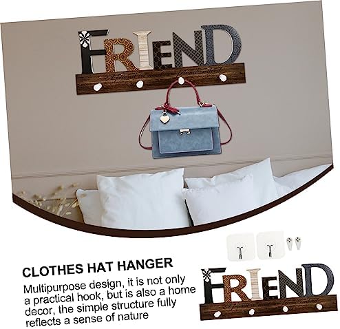 PRETYZOOM Wooden Wall Hook for Clothes and Hats