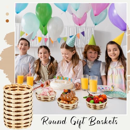 Sintuff 60 Pcs Bamboo Wicker Easter Fruit Basket