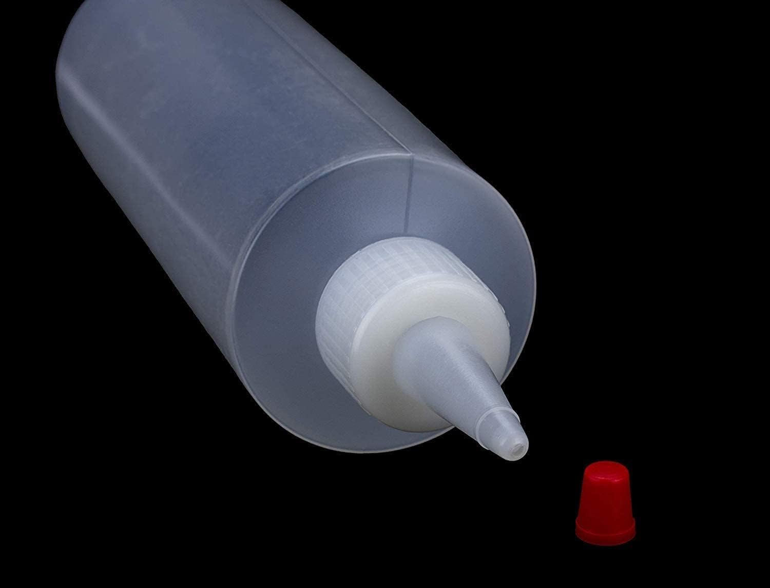 BRIGHTFROM 16 OZ Squeeze Bottles 4 Pack BPA Free Red Top Condiment Containers