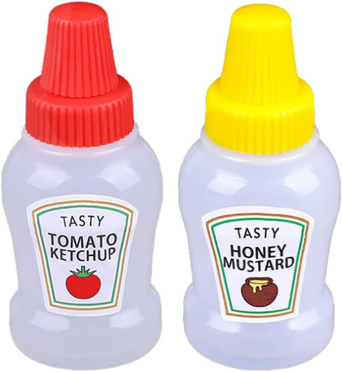 SagaSave Mini Condiment Squeeze Bottles Cute Cat Dog Shaped Set