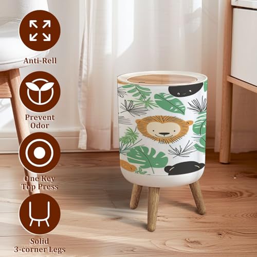 JBNJANKDAV Small Trash Can with Lid for Kids 1