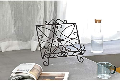 Jemeni Bronze Cookbook Stand with Scrollwork Design