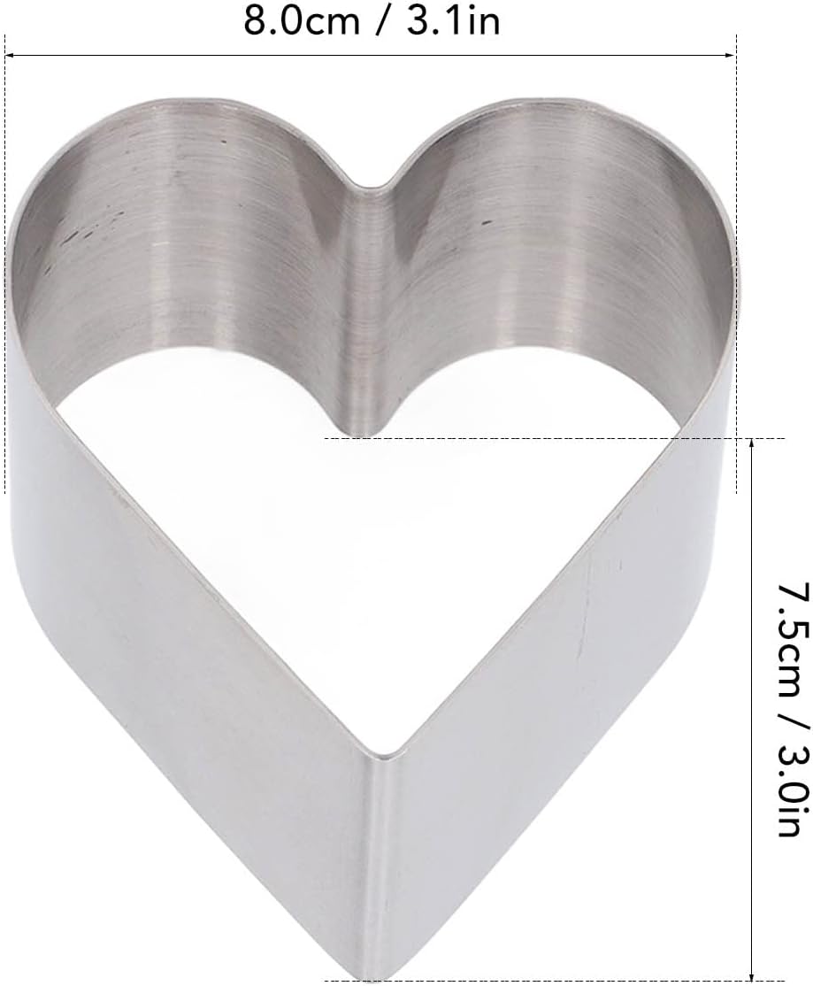 4Pcs Heart Shaped Cake Cutter Set with Lid and Rounded Edges