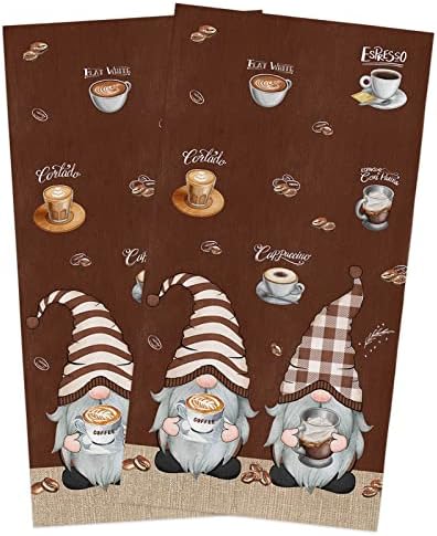 ZOE GARDEN Brown Gnome Kitchen Towels 2 Pack