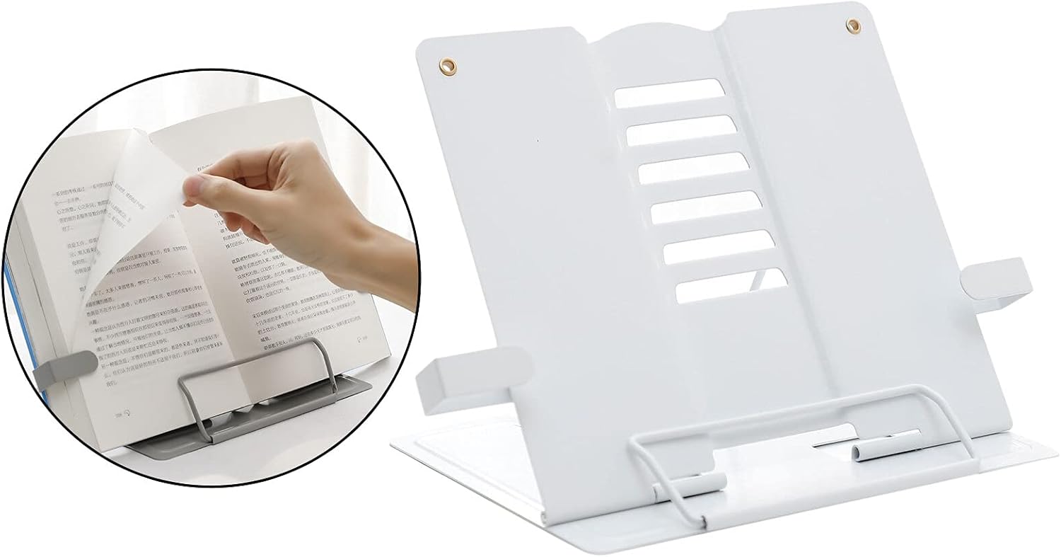 Book Stand Desk Metal Holder with 6 Positions