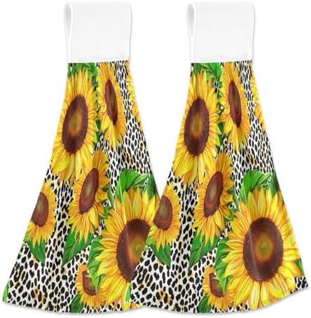 RPLIFE Vibrant Sunflowers Dish Towels Set of 2 with Hanging Loops