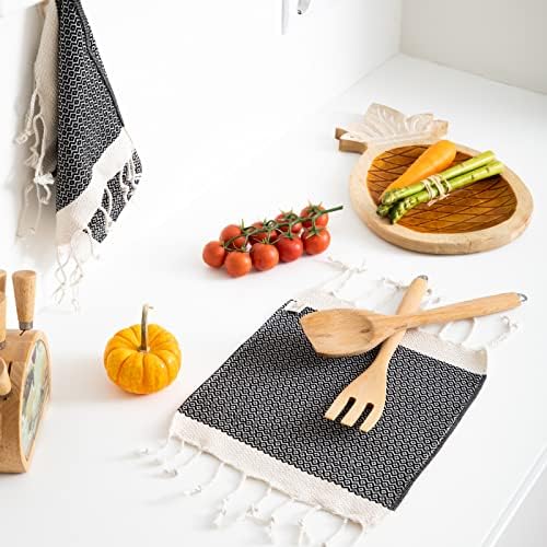 SMYRNA TURKISH COTTON Dish Towels Pack of 6 12x12 Inch