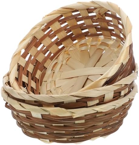 EXCEART 3pcs Woven Rattan Fruit Container Set