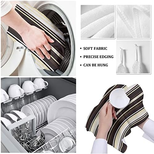 ZOE GARDEN Abstract Brown Kitchen Towels 4-Pack 18x28 Quick Drying Cleaning Cloths