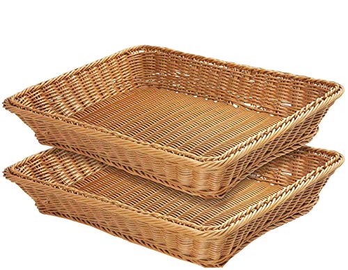 Teng Lang 16 Wicker Bread Baskets 2 PACKS Brown