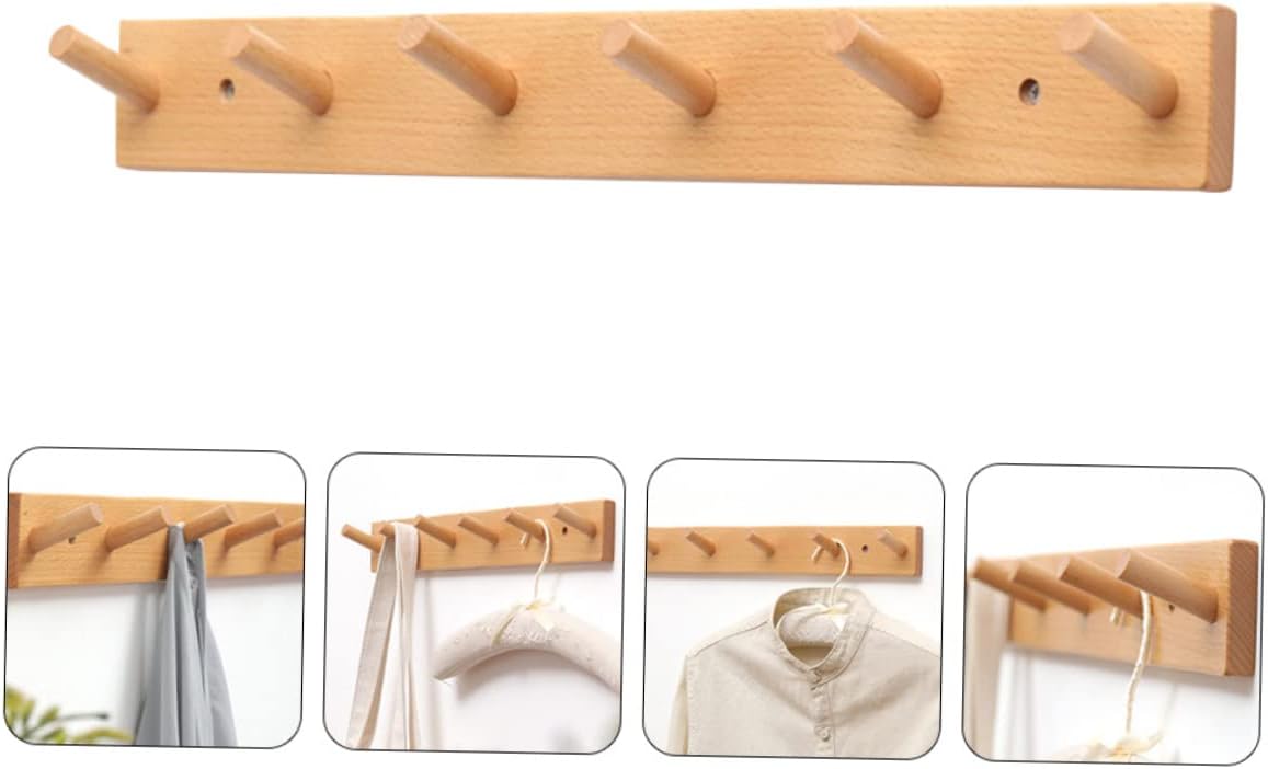Wooden Wall Hooks for Clothes and Hats Sturdy Design
