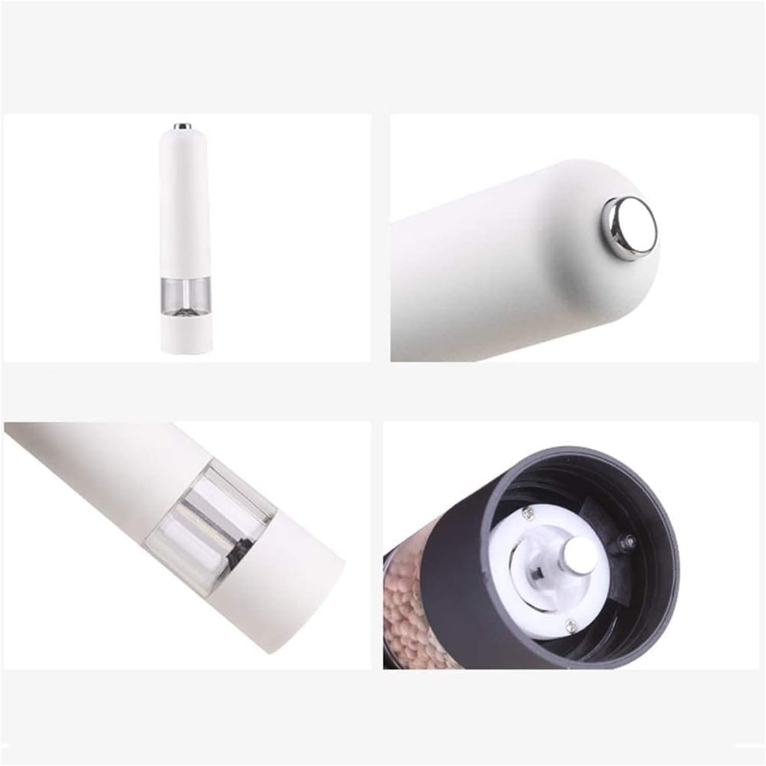 Refillable Pepper Mill with LED Light Salt Shaker Set