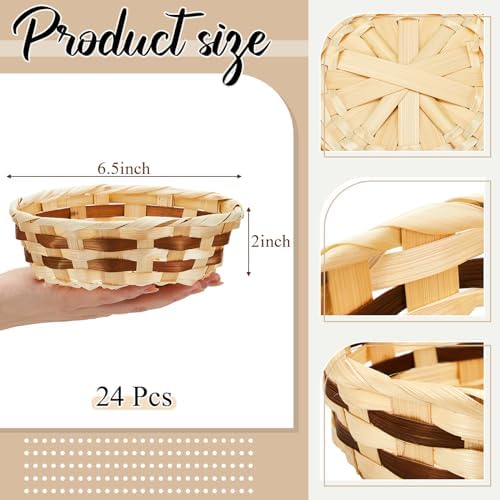 Sintuff 60 Pcs Bamboo Wicker Easter Fruit Basket