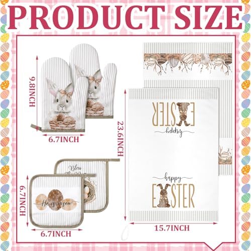 Bencailor 6 Pcs Easter Kitchen Towel Set