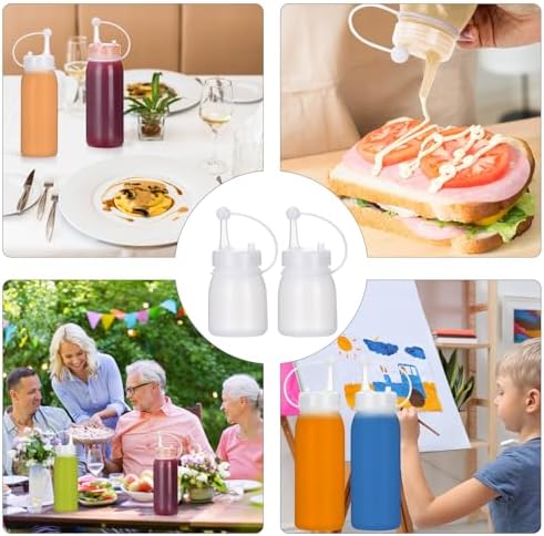 Uceoo Condiment Squeeze Bottles 2 Pack with 2 Funnels