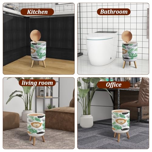 JBNJANKDAV Small Trash Can with Lid for Kids 1