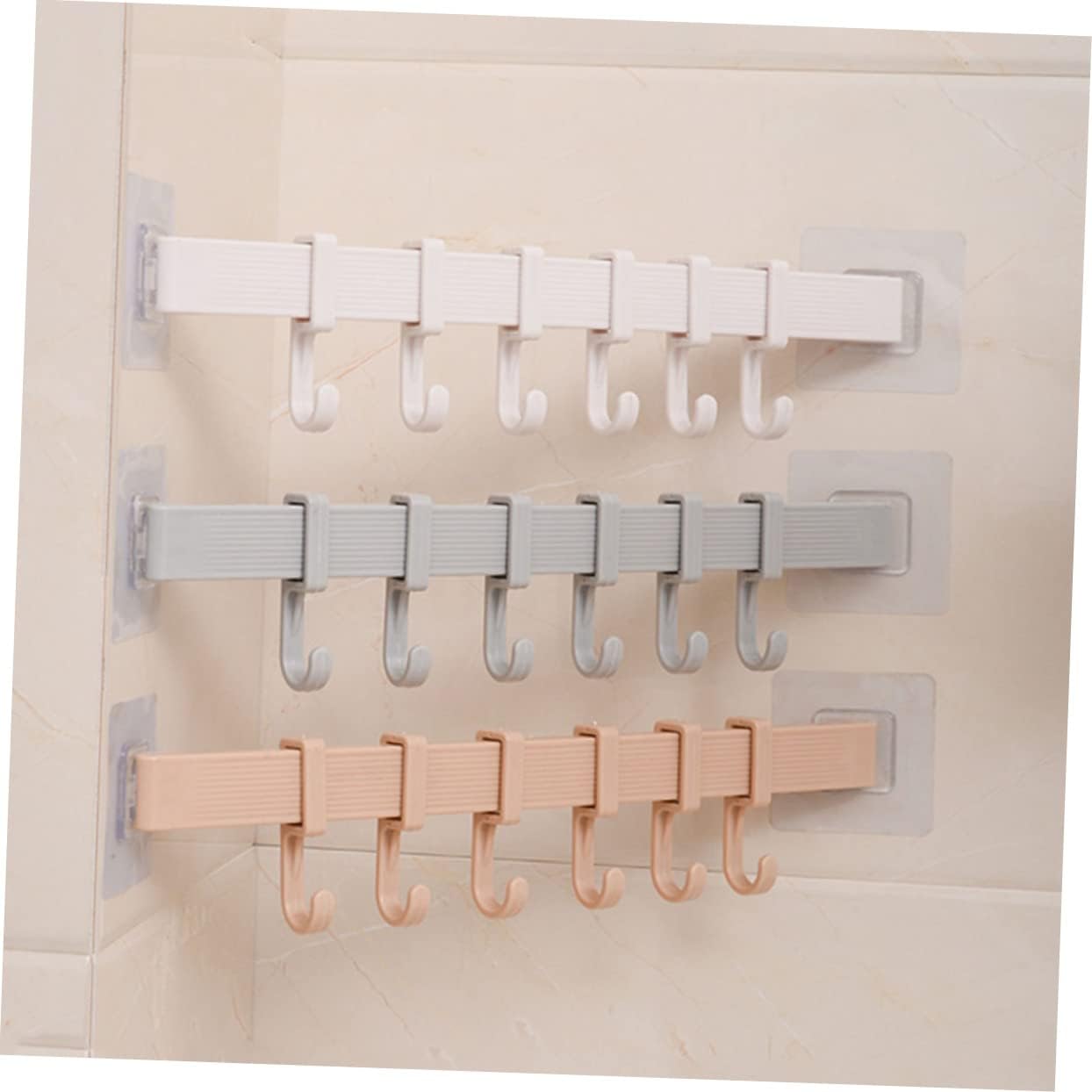 POPETPOP 3Pcs Adhesive Hook Rack for Kitchen and Bathroom