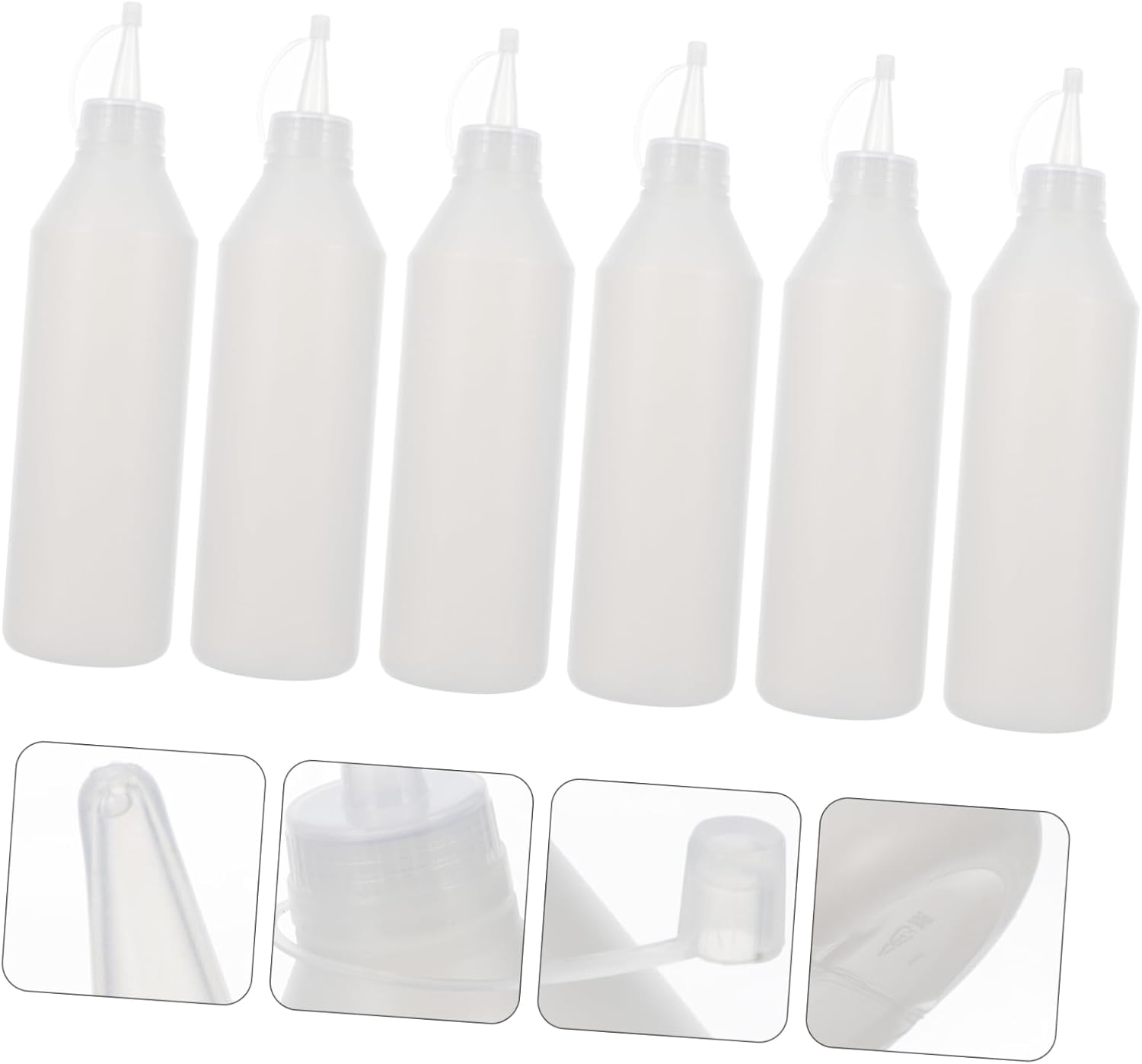 CIMAXIC 6pcs HDPE Glue Bottle with Lids Dispenser Kit
