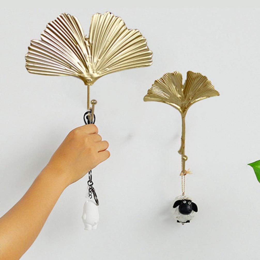 3 Pcs Wrought Iron Tropical Leaf Hooks for Home and Office