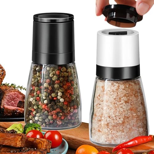 ANDONG Salt Pepper Grinder Set of 2 Black White