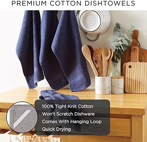 DII Basic Terry Waffle Dish Towel Set 4 Piece Mustard
