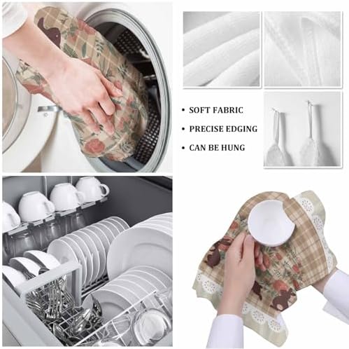 ZOE GARDEN Rabbit Lattice Dish Towels 2-PC Set