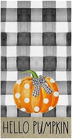 ZOE GARDEN Pumpkin Plaid Kitchen Towel 18x28 Quick Dry Durable