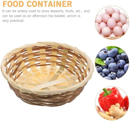 EXCEART 3pcs Woven Rattan Fruit Container Set