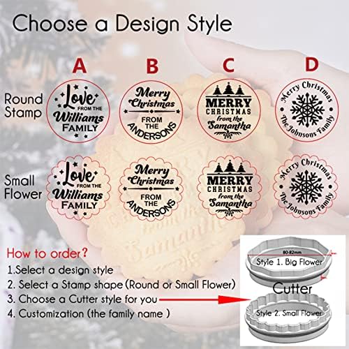 BOELRY Personalized Cookie Stamp with Christmas Design