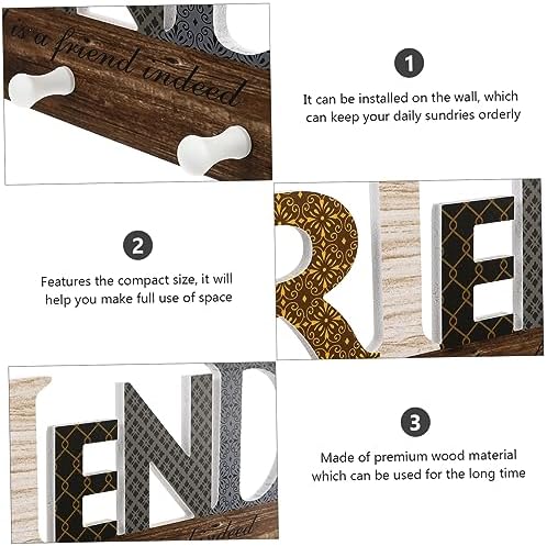 PRETYZOOM 1pc Wooden Wall Storage Hook for Coats Hats Keys