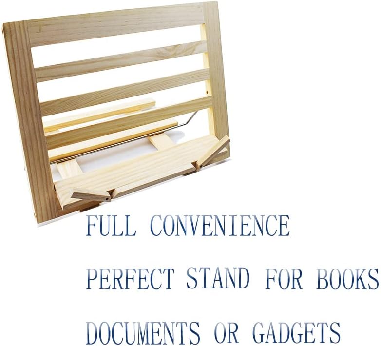 Adjustable Wooden Cookbook Stand with Reading Rack 1