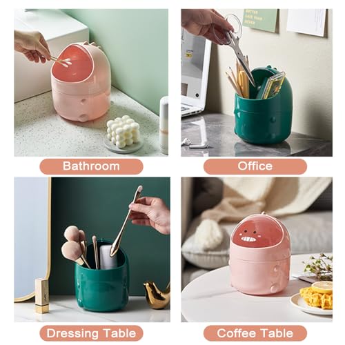 Green Dinosaur Desktop Trash Can with 90 Bags 1