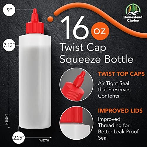 Homestead Choice 16OZ Squeeze Bottles 2-Pack and 6-Pack