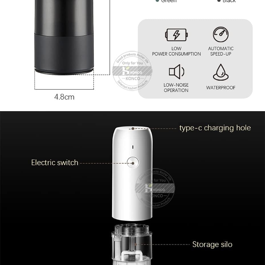GAELOP 2Pcs Electric Pepper Salt Grinder Set