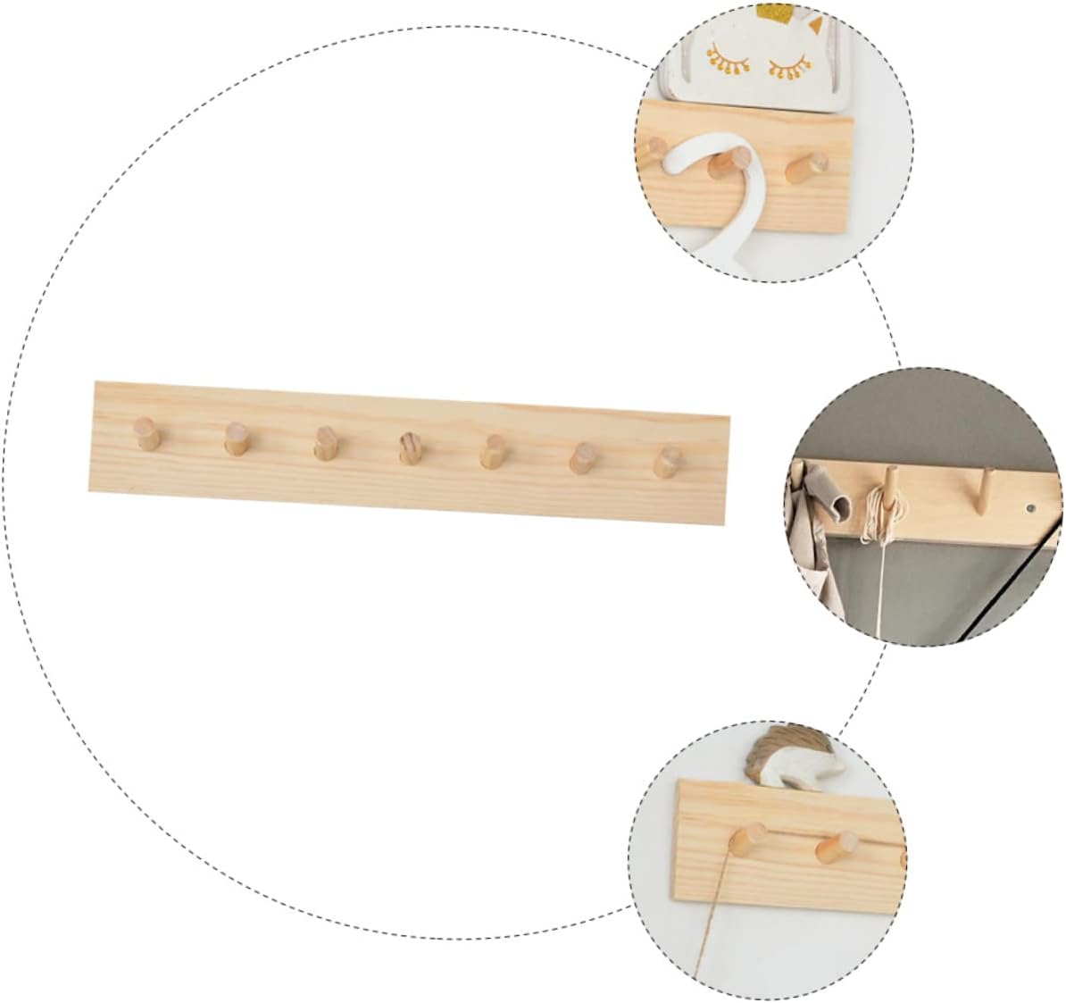Luxshiny 1Pc Nordic Style Wooden Wall Hook