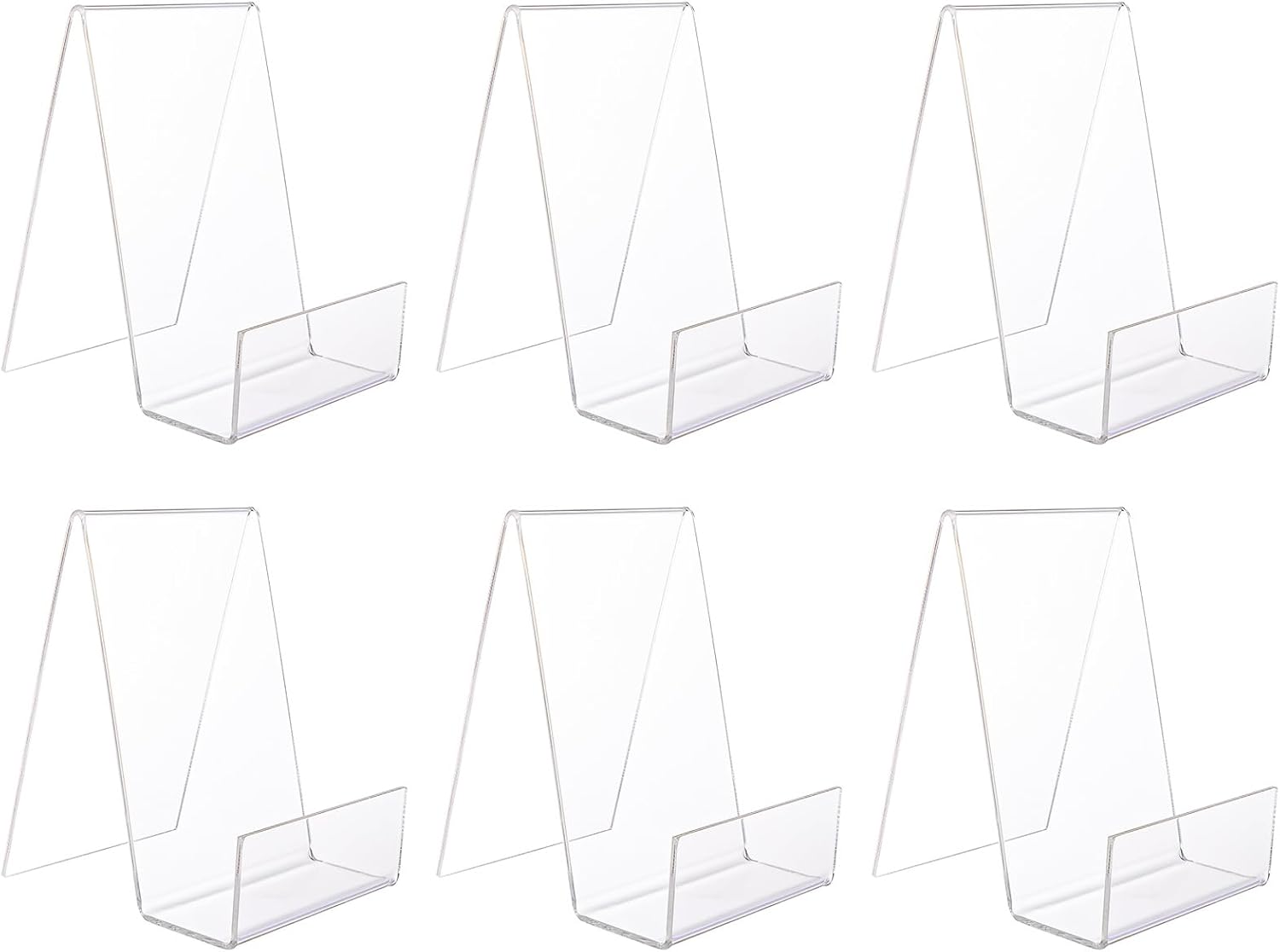 ASelected 6Pcs Clear Acrylic Book Stand Set